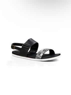 Teva Black leather 2 strap Sandal